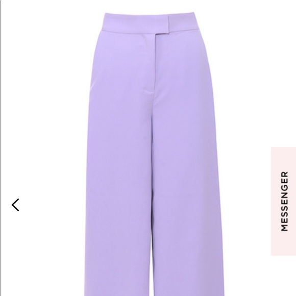 VIOLET CREPE WIDE LEG TROUSERS - Picture 2 of 3